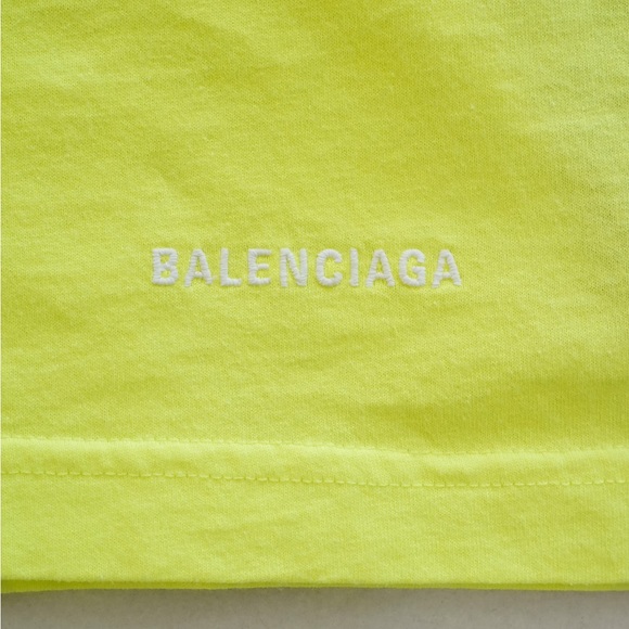 Balenciaga Neon Logo Embroidered T Shirt - Picture 4 of 5